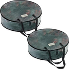 VENO 2 Pack Christmas Wreath Storage Container - 36 Inch Clear Wreath Bag, Christmas Garland and Holiday Decoration Organizers with Zipper and Durable Handles (Clear, 36"-2 Pack)