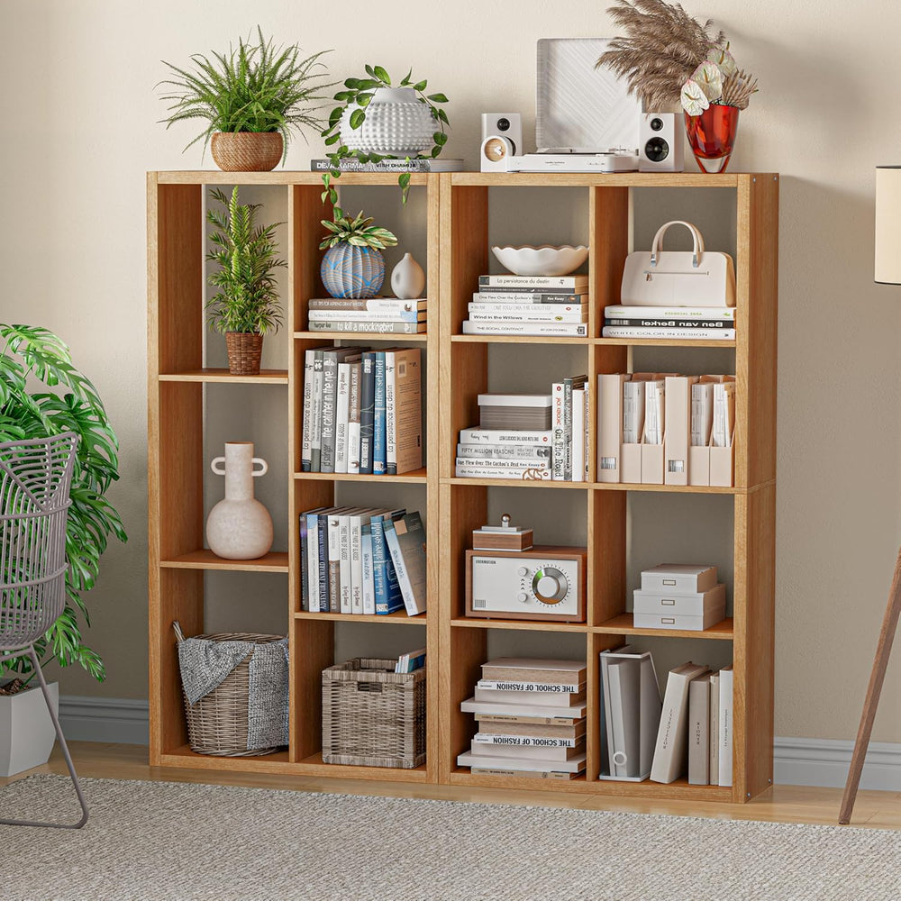 Cube Storage Organizer Bookcase, Decorative 11 inch Open Back Cubical Shelf w...