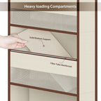 Univivi 5-Shelf Fabric Door Storage Over Door Hanging Organizer with 4 Large Pockets and 3 Small PVC Pockets Nursery Closet Cabinet Wall Mount Hanging Storage Organizers for Baby Nursery (Beige)