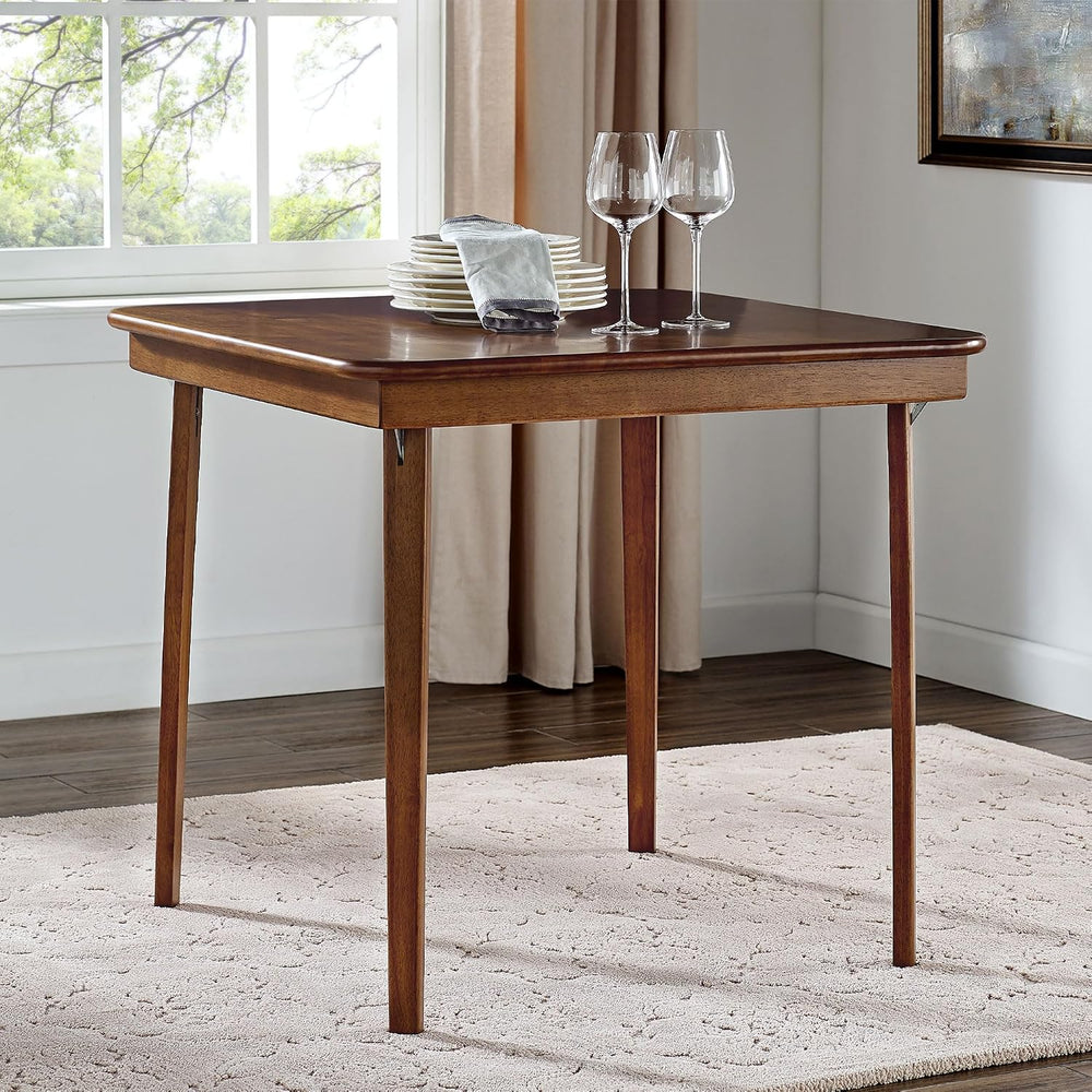 Stakmore Classic Straight Edge Square Wood Folding Table, 32x32, Fruitwood | ...