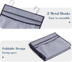 Hanging Shelves Over the Door Organizer Storage for Closet with 5 Pockets Organizer for Bedroom Bathroom, 2 Pack（Grey）