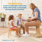 ECR4Kids Hideaway Chair, Kids Furniture, Honey/Antique White, 2-Pack