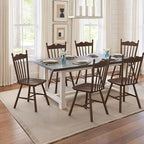 LUE BONA Wooden Dining Chairs Set of 6, Windsor Dining Chair with Thickened Backrest, Morden and Mid Century Kitchen Chairs for Dining Room Farmhouse, Weight Capacity 350 lbs