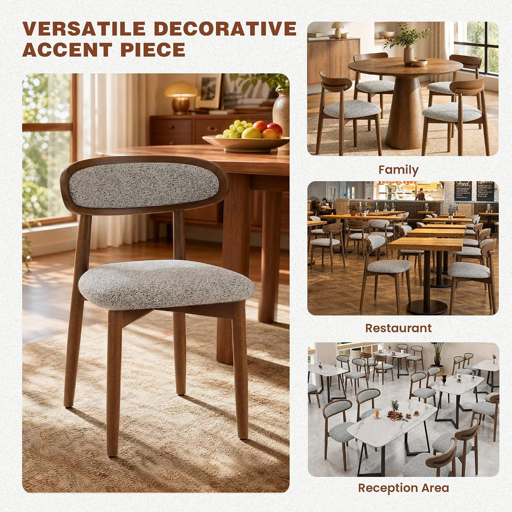 Dining Chairs Set of 4, Upholstered Farmhouse Dining Room Chairs with Soild W...
