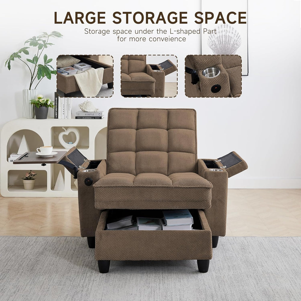 hansones 41.7" Oversized Chaise Lounge Chair Indoor, 3-in-1 Convertible ...