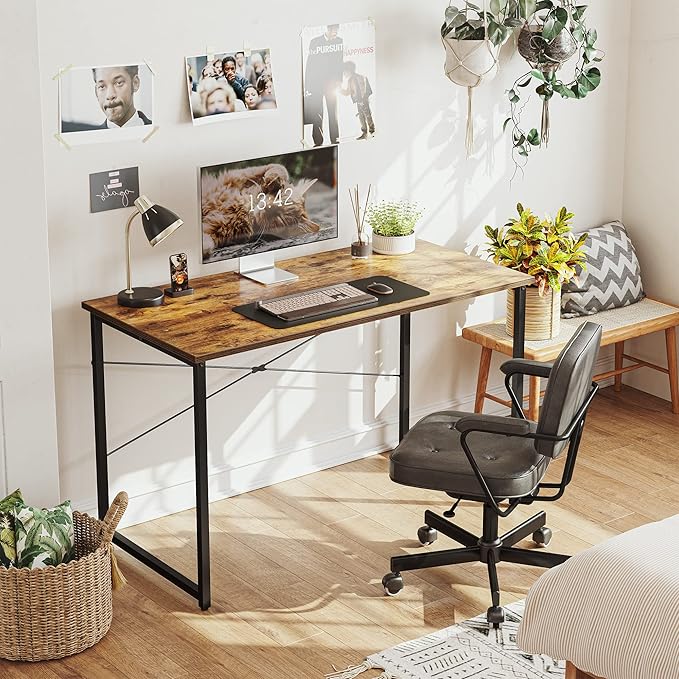 Cubiker Computer Desk, 32 inch Small Home Office Desk for Small Spaces, Modern Simple Style for Home, Office, Deep Brown