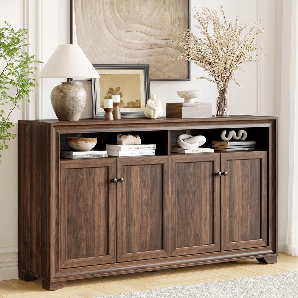 ONBRILL 60 Inches Sideboard Buffet Cabinet with Storage, 4 Doors Large Sidebo...