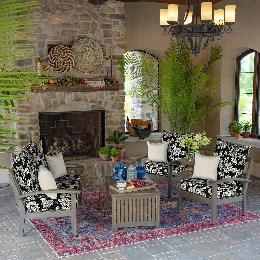 Arden Selections Outdoor Deep Seat Cushion Set, 22 x 24, Water Repellent, Fad...