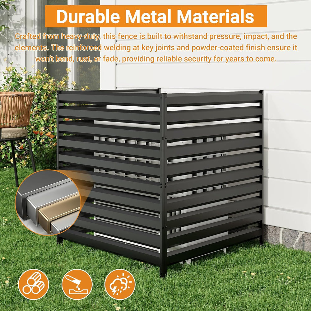 CJF 42" H x 38" W Metal Air Conditioner Fence, No Dig Outdoor Priva...