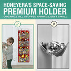 Honeyera Storage for Stuffed Animal - Over Door Organizer for Stuffies, Baby Accessories, and Toy Plush organizer/Easy Installation with Breathable Hanging Storage Pockets (SuperHero Red)
