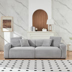 Ball & Cast 104" Modular Sectional Sofa,Comfy Loveseat Couch with 4 Pillows,Corduroy Fabric Upholstered Couches W/Deep Seat and Armrest,4 Seater Sectional Sofa for Living Room,Apartment,Gray