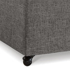 Ball & Cast 45" Sofa Ottoman with Storage, Linen Upholstered Bench with Rotation Casters and Safety Hinge for Living Room, Multi-Function Coffee Table,Charcoal Grey