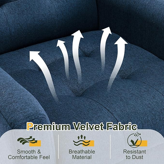 NicBex Modern Accent Chair for Living Room Upholstered Foam Filled Living Room Chairs with Metal Legs Linen Cozy Lounge Armchair for Living Room Bedroom,Blue