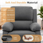 Korser Recliner Chair, 360 Swivel Rocker Chair for Adults, Small Rocking Recliner for Small Spaces, Upholstered Fabric Glider Recliner Nursery