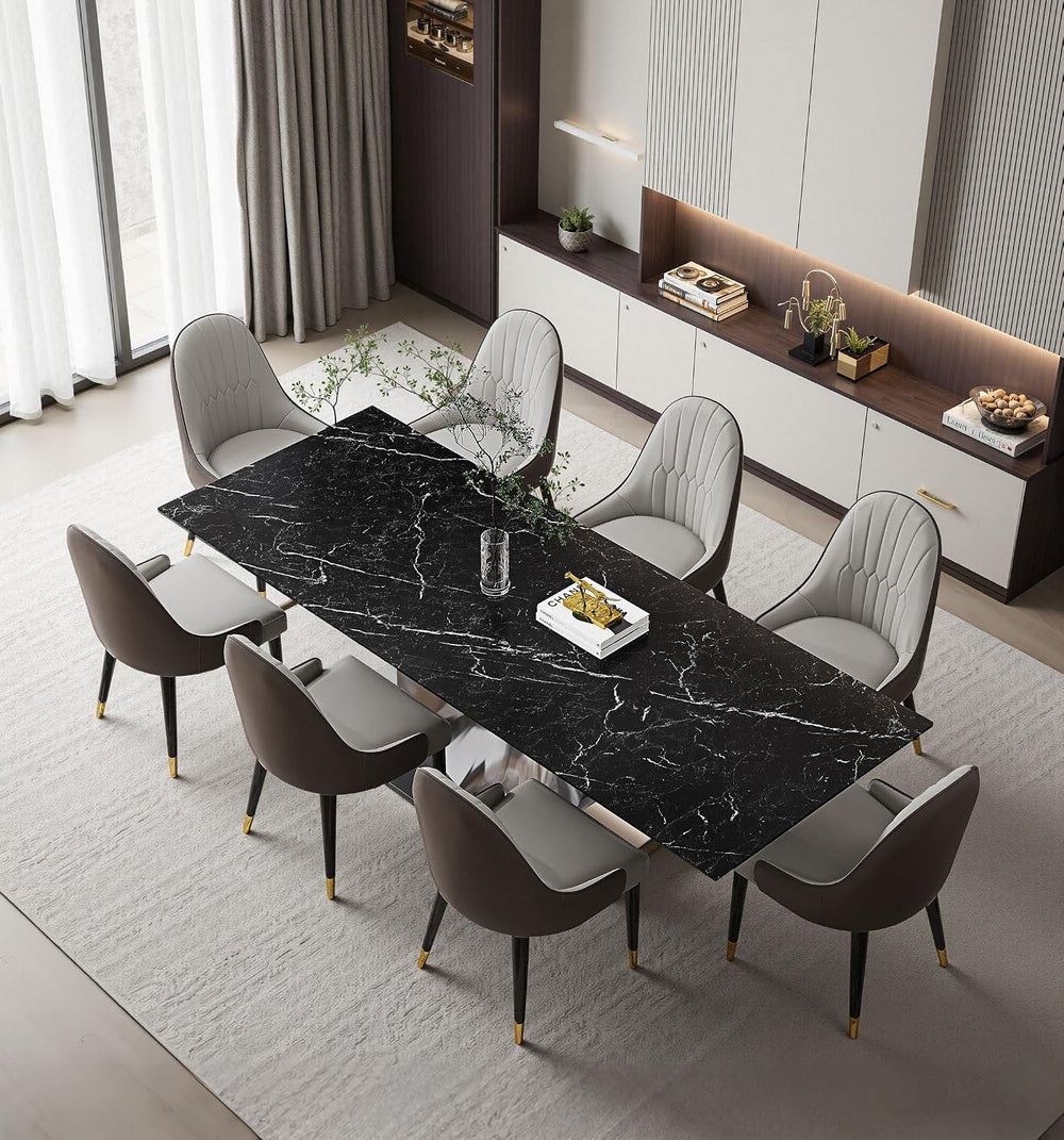 Modern Expandable Dining Table 62.99" to 94.48", 6-10" Marble ...