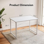 Cubiker Computer Desk, 32 inch Small Home Office Desk for Small Spaces, Modern Simple Style for Home, Office, Pure White