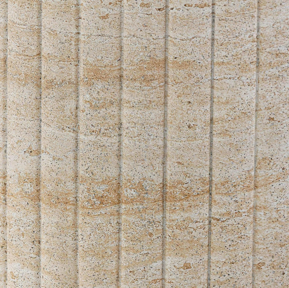 First of a Kind 54" Round Concrete Table in Travertine Finish - Modern D...