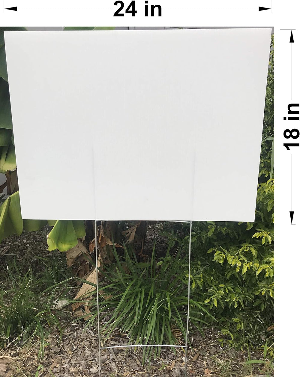 Blank Yard Signs, 5 Pack (White) Signs 18x24 inch x 4 mm & 5 Metal Stake ...