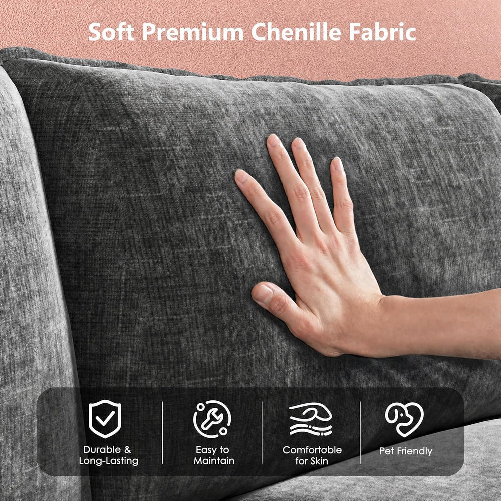 Marsail 110.6" Modular Sectional Sofa, 5-Seat Chenille Couch with Deep S...
