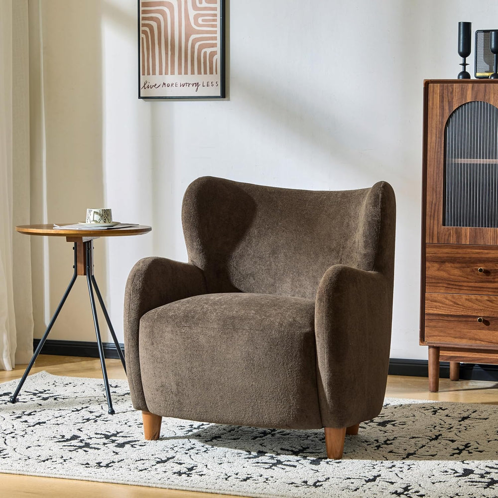 Christopher Knight Home Auden Wingback Accent Chair, Fabric Club Chair, Velve...