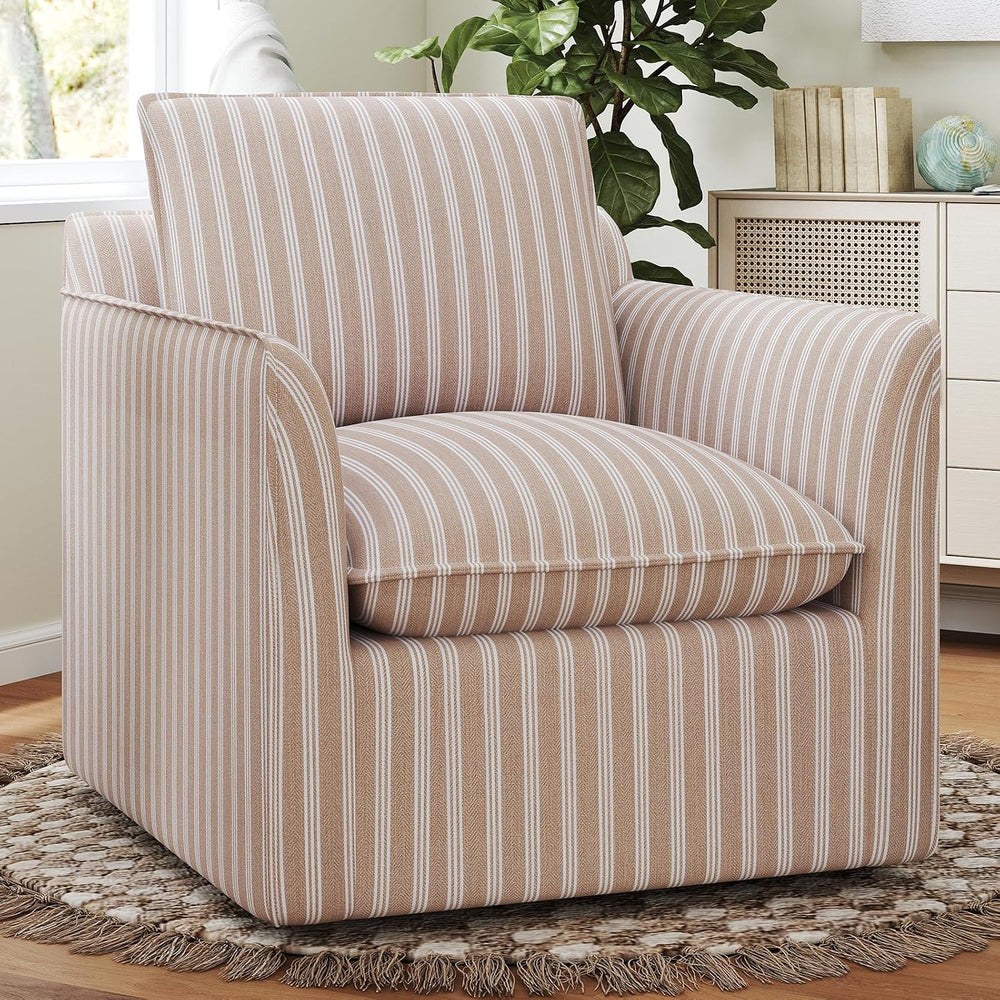 INZOY Swivel Accent Chair with Thick Padded Backrest Cushion, Swivel Reading ...