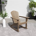 WestinTrends Dylan Outdoor Patio Poly Plastic Adirondack Rocking Chair, Weathered Wood