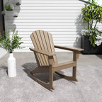 WestinTrends Dylan Outdoor Patio Poly Plastic Adirondack Rocking Chair, Weathered Wood