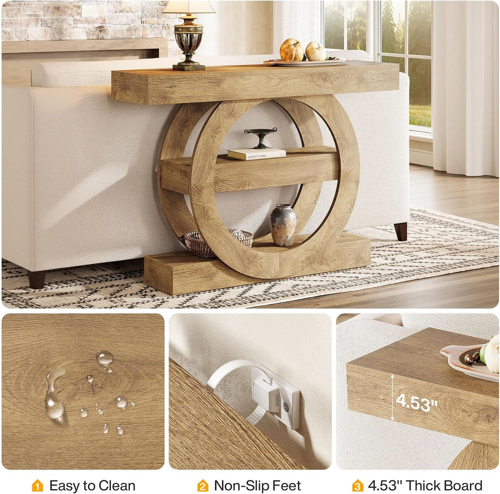 Tribesigns 41-Inch Entryway Table with Storage, 3-Tier Farmhouse Console Tabl...