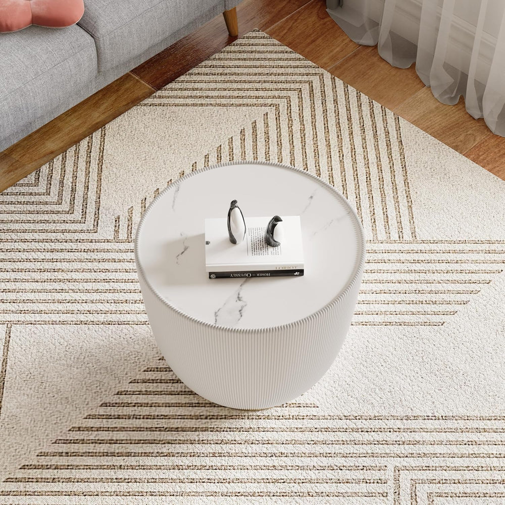 SSLine Bowl-Shape Small Coffee Table Modern Sintered Stone Top Coffee Table i...