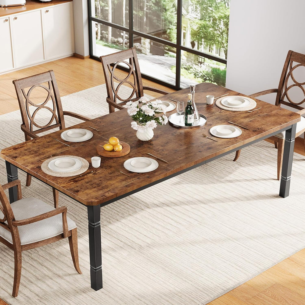 IDEALHOUSE 71" Dining Table for 6-8 People, Modern Rectangular Kitchen T...
