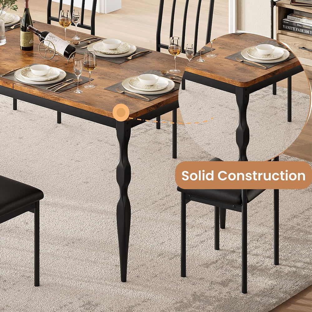 Garvee 79-Inch Modern Farmhouse Dining Table, Large Rectangular Kitchen Table...