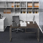 SHW Mission 55 x 60 Inches L-Shape Home Office Computer Desk, Espresso