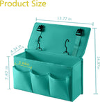 Bedside Caddy Bedside Storage Organizer,Bed Caddy With Thickened Material Suitable for Homes, Dormitories, Hospitals, Cribs, RVs，Great for Magazines,Books,Remote, Phone (Green)