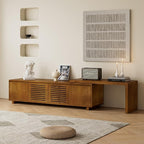 LKTART Mid Century Modern TV Stand,Extendable Entertainment Center for 65/70/75/80 Inch TV,Media Console for Living Room&Bedroom, Brown Ebony
