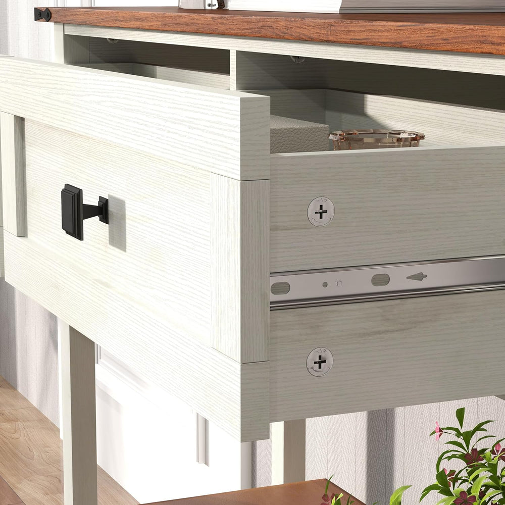 Knocbel Small Console Table with 2 Drawers with Metal Handles, Farmhouse Side...