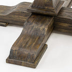 East West Furniture I3MZ5-748 5 Piece Dining Room Table Set Includes a Round Kitchen Table with Pedestal and 4 Coffee Linen Fabric Parson Dining Chairs, 48x48 Inch, Distressed Jacobean