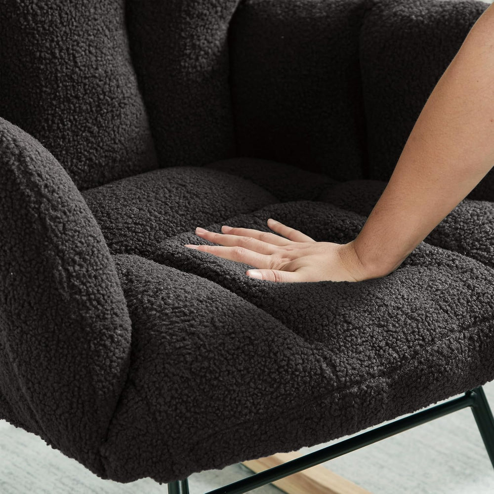 Adulto Bedroom Rocking Chair Indoor Outdoor Teddy Fabric Upholstered G,A3 | E...