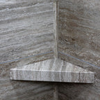 Palisade Vinyl Waterproof Corner Shower Shelf in Grecian Earth