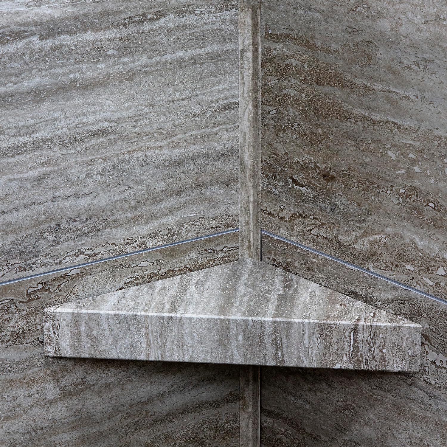 Palisade Vinyl Waterproof Corner Shower Shelf in Grecian Earth