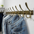 Dseap MaxStrong 2.0 Coat Rack Wall - 37” Long 10 Tri Hooks - Ultra Heavy-Duty Stainless Steel Wall Mount Coat Hanger, Hook Rail for Clothes Hats Jacket Towels Bronze