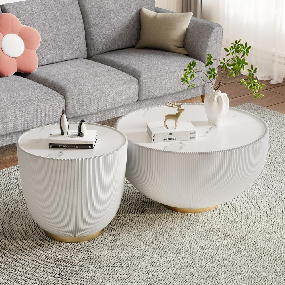SSLine Bowl-Shape Small Coffee Table Modern Sintered Stone Top Coffee Table i...