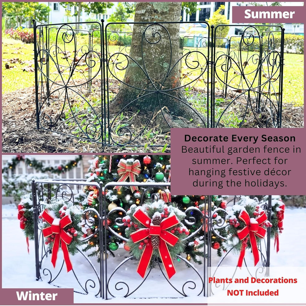 ShopLaLa Garden Fencing (10 Panels) 12.5in(L) x 16.5in(H) Rustproof Black Met...