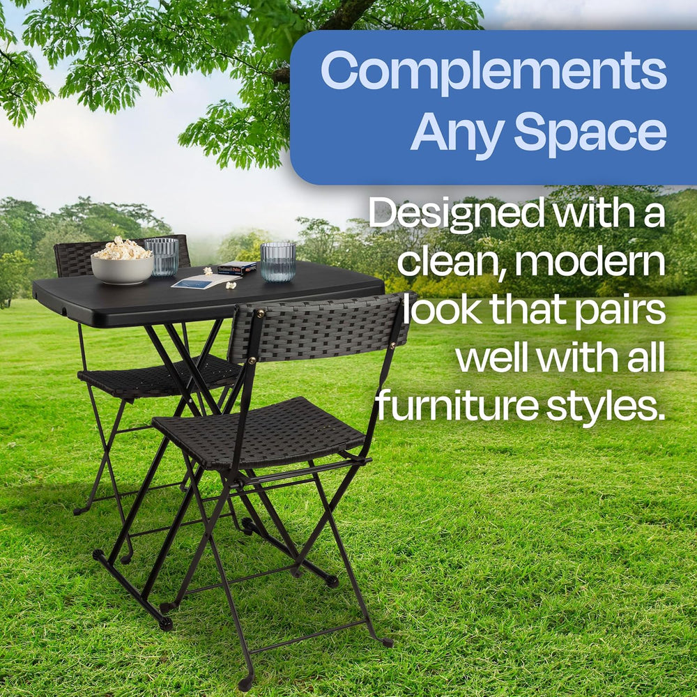 Lavish Home Portable Folding Tables Set of 2-2.5 Foot Indoor/Outdoor Portable...