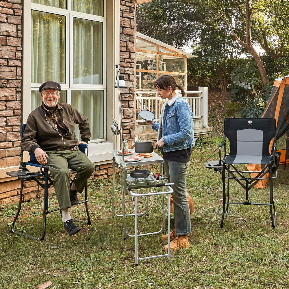 EVER ADVANCED Portable 30.7" Seat Height Tall Camping Directors Chair | ...
