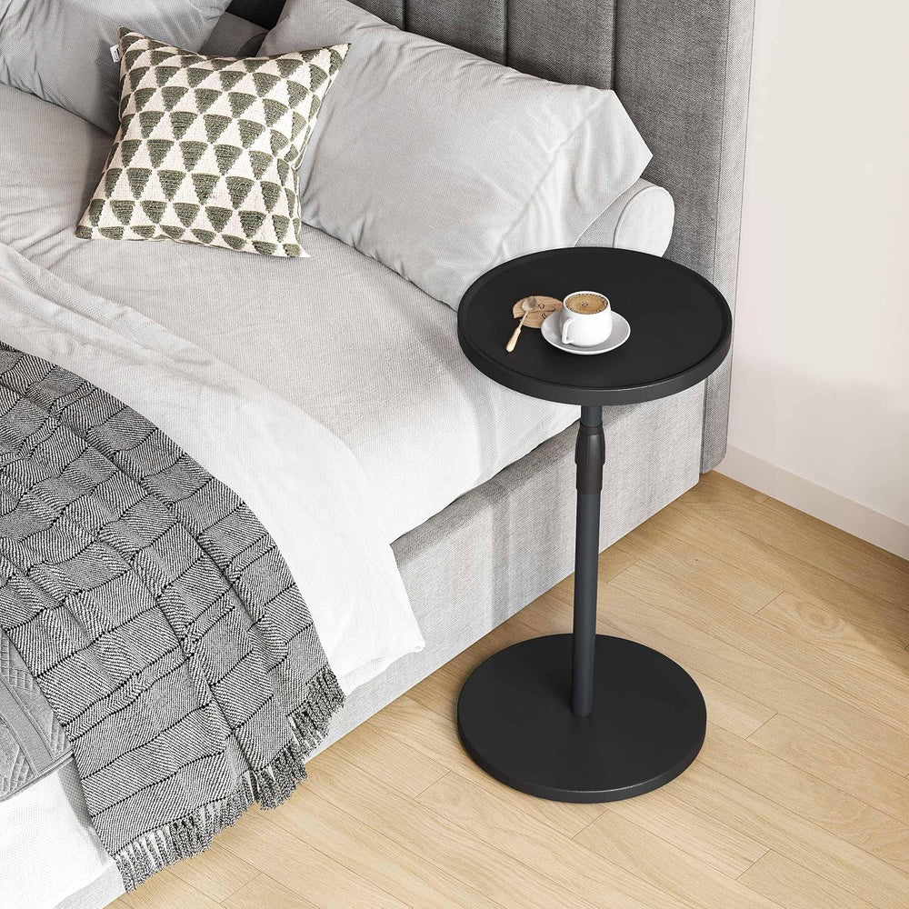 Adjustable Round Side Table, Small End Table, Pedestal Drink Table for Small ...