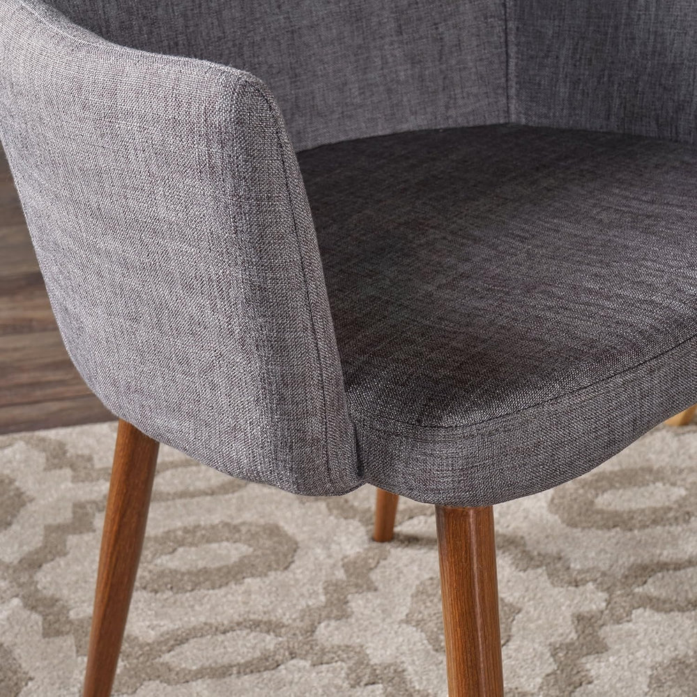 Christopher Knight Home Zeila Mid-Century Modern Fabric Dining Chair with Woo...