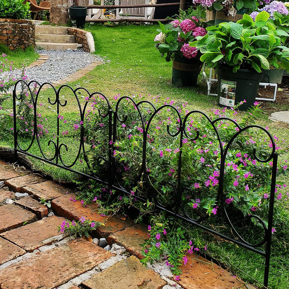 5 Panels Decorative Garden Fence 16" W x 13" H, Total Long 6.7FT Ou...