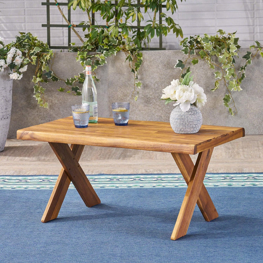 Christopher Knight Home Irene Outdoor Acacia Wood Coffee Table, Sandblast Tea...