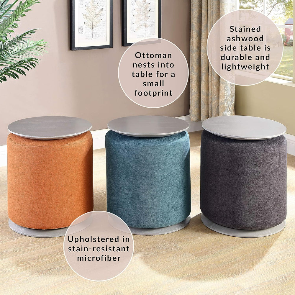 Mission Hills Furniture Ashwood Table with Fabric Ottoman, Living Room, Dark ...