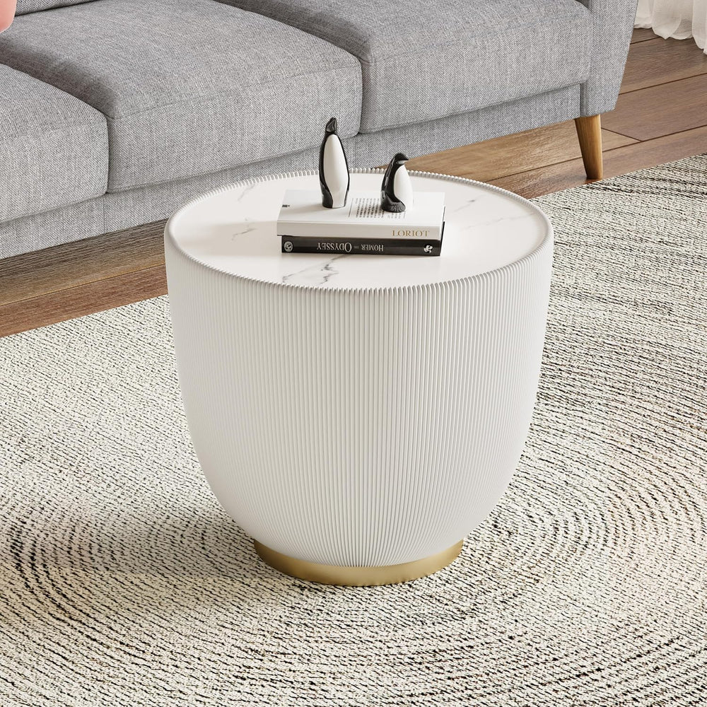 SSLine Bowl-Shape Small Coffee Table Modern Sintered Stone Top Coffee Table i...